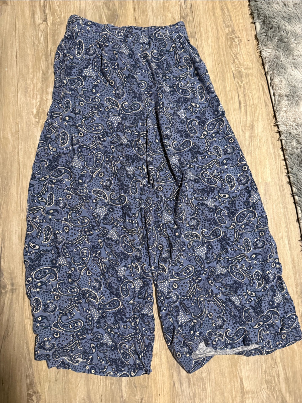 Torrid Blue Paisley Challis High Rise Wide Leg Pull On Pants Size 0 Medium 12
